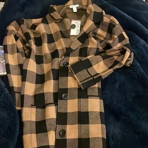 Nine West checkered long cardigan Sz XL